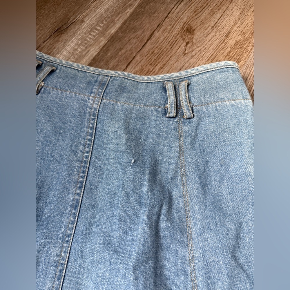 VTG Liz Claiborne Denim A-Line Skirt With Buttons Maxi Skirt Comfy Size S 2 4 - Picture 10 of 11